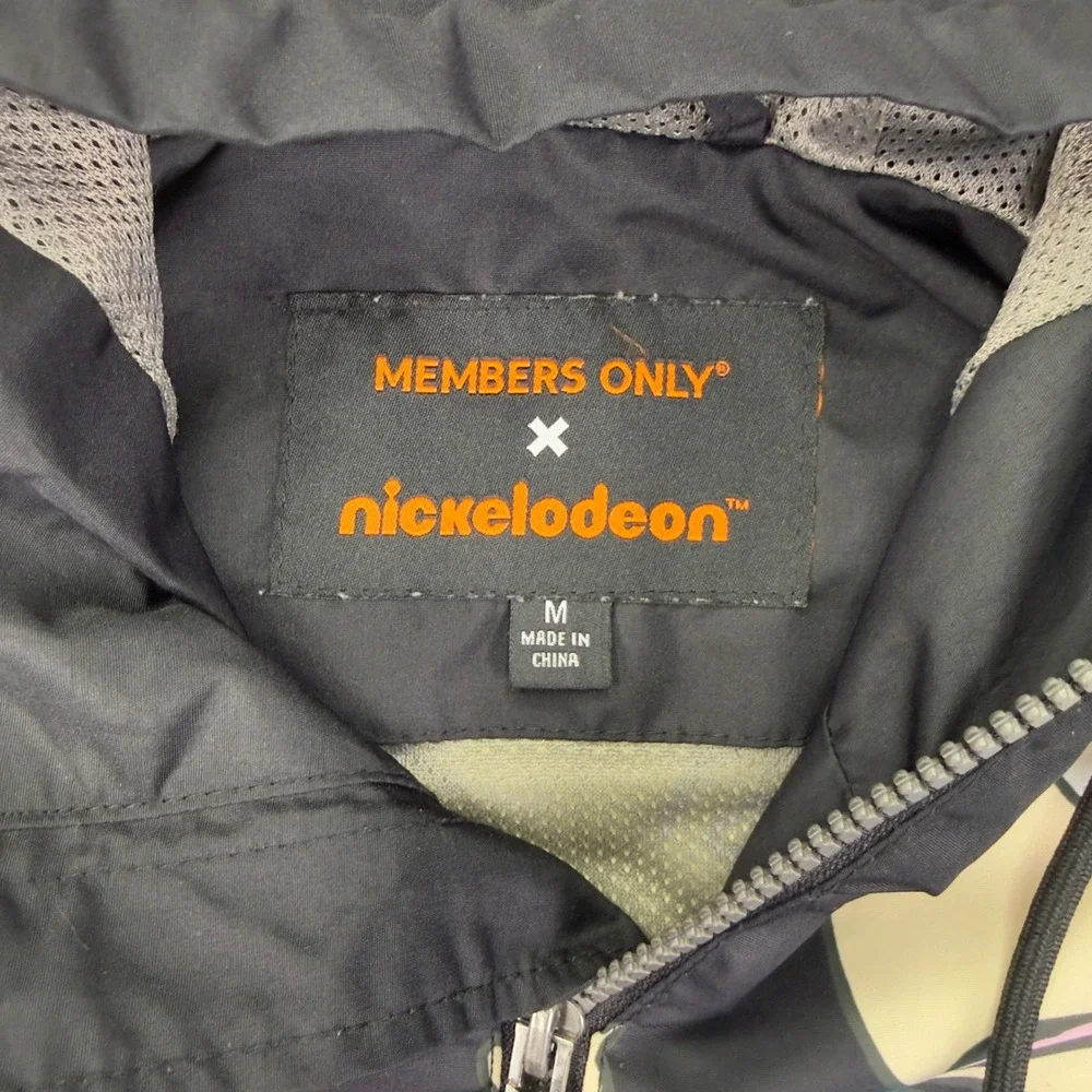 Members Only Nickelodeon Rugrats Windbreaker Jacket Size M Black